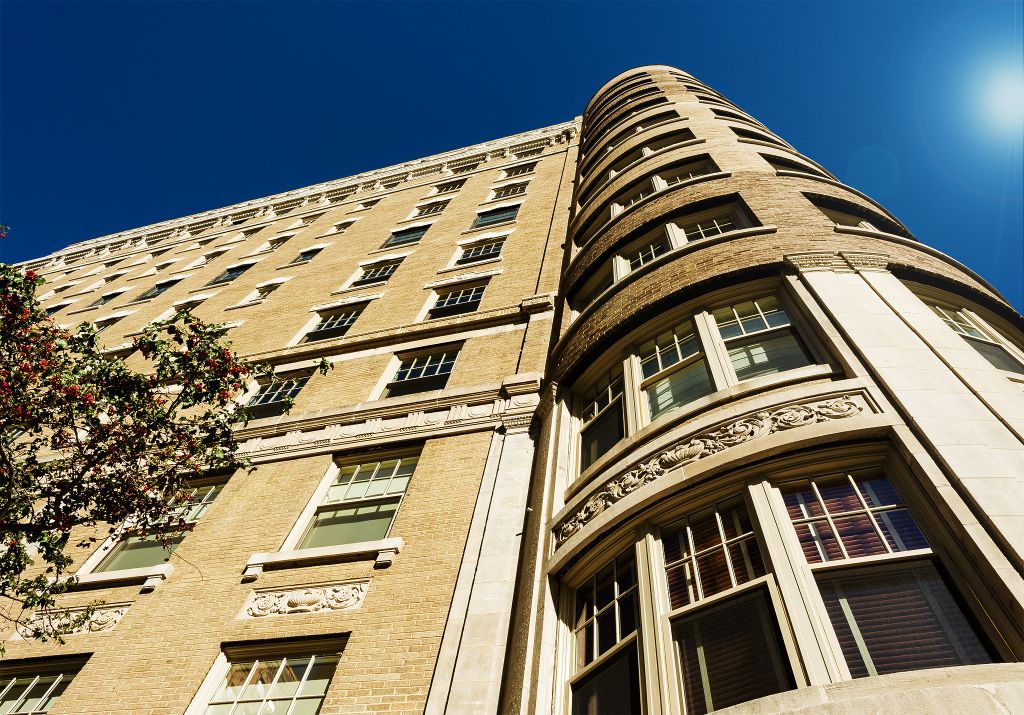 upward angle of condo building