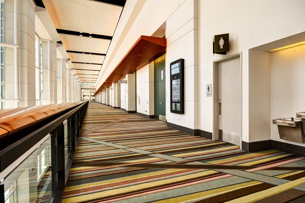 hallway shot of commercial carpeting